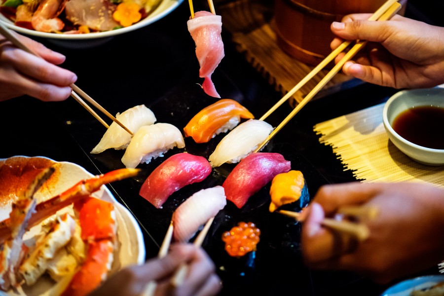 Fresh sushi selection for celebrations